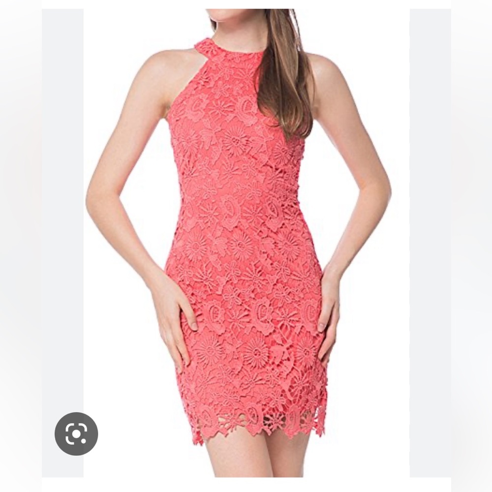 Lacy cute sleeveless Halter Neck Wedding Dress Midi Lace Party Cocktail Dress